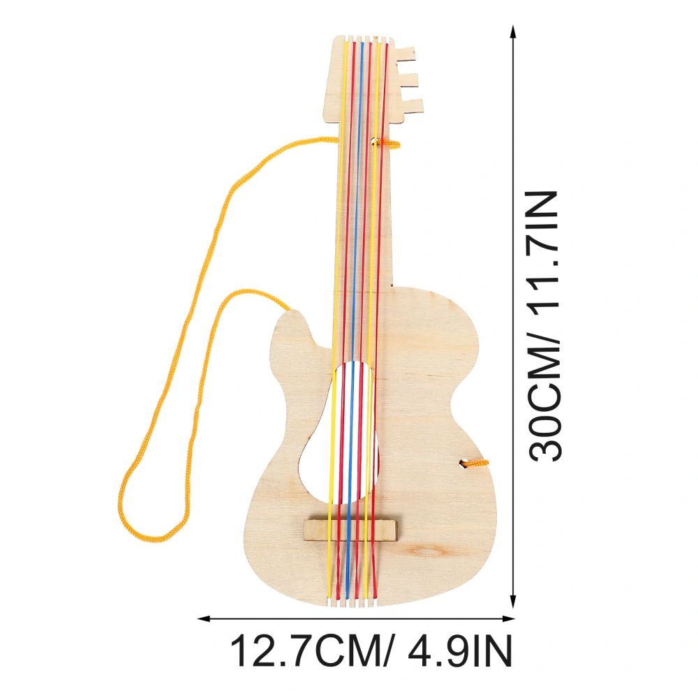 2pcs Kids DIY Guitar Toy Wooden Unfinished Guitar Toy Plaything Graffiti Painting Guitar Toys