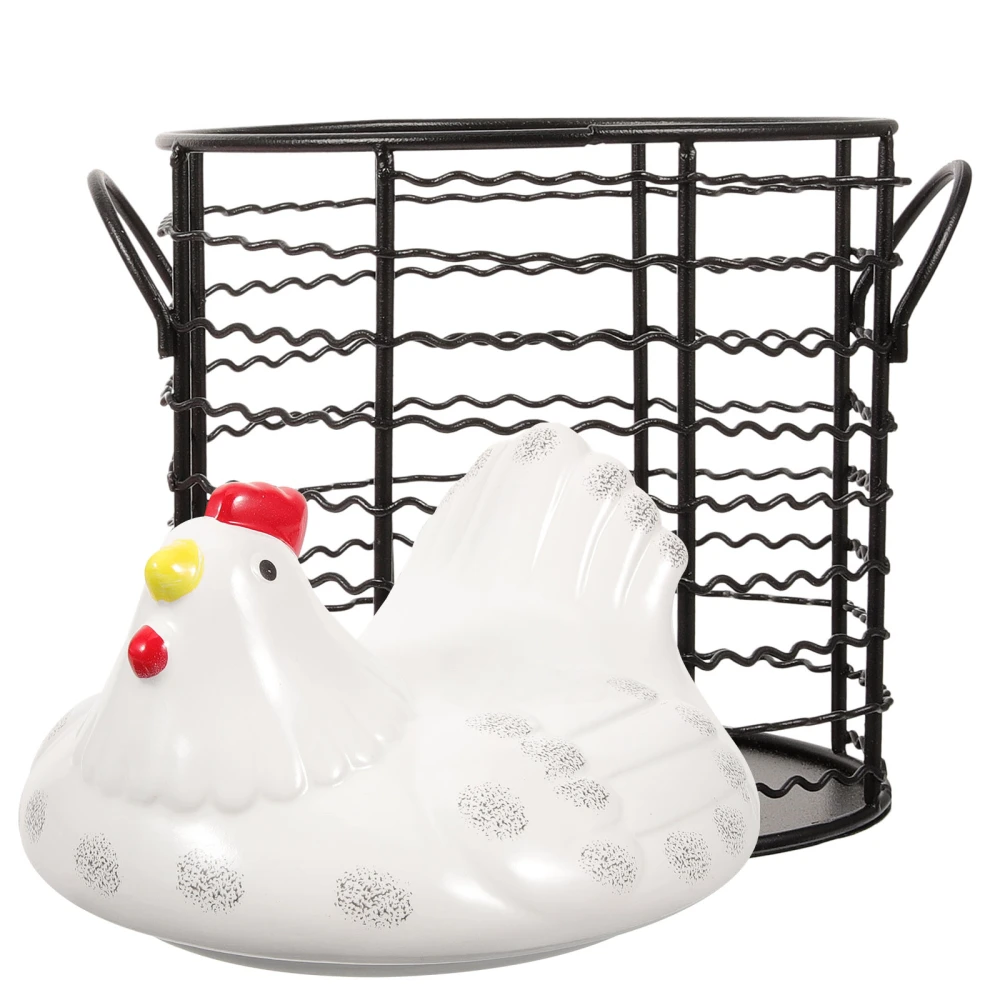 Multi-function Egg Basket Hen Shaped Lid Egg Basket Kitchen Countertop Egg Basket Fruits Basket