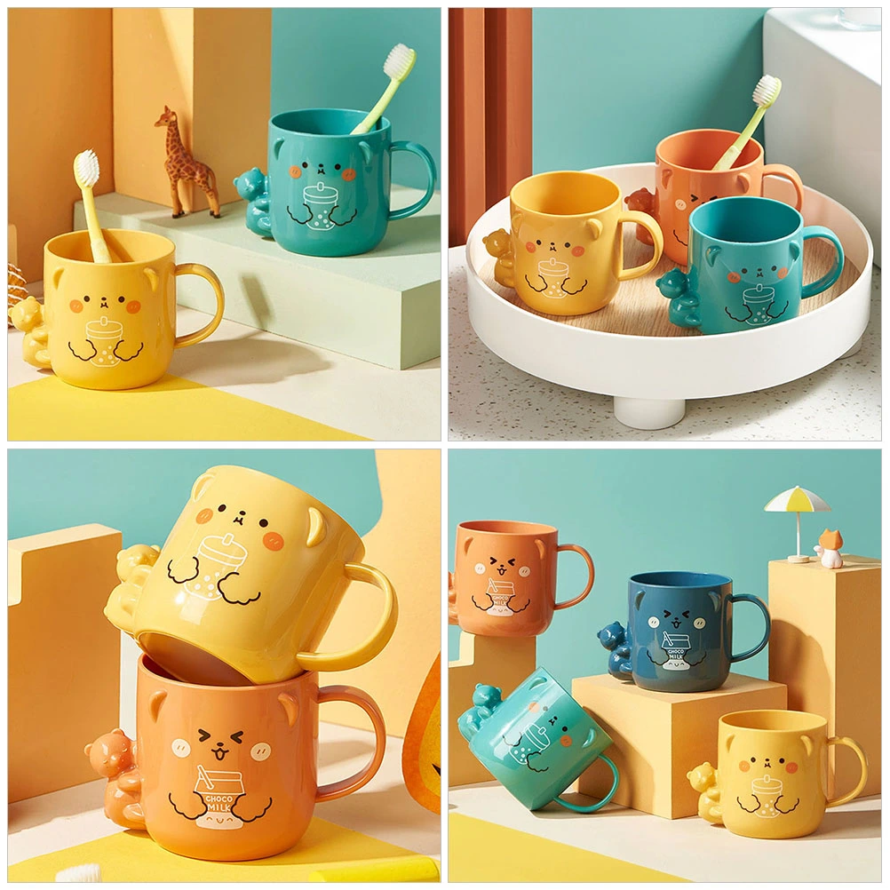 2 pcs Cartoon Mouthwash Cup Kids Cute Toothbrush Cup Plastic Cute Mouthwash Cup