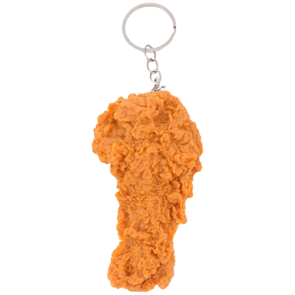 Imitation Food Keychain Novelty Fried Chicken Leg Pendant Funny Food Keychain Bag Backpack Keychain