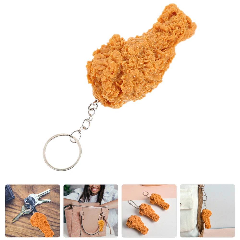 Imitation Food Keychain Novelty Fried Chicken Leg Pendant Funny Food Keychain Bag Backpack Keychain