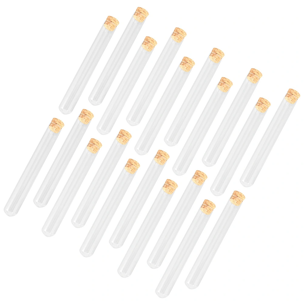 20Pcs Glass Vial Container Cork Stopper Glass Test Tubes for Chemical and Home Use