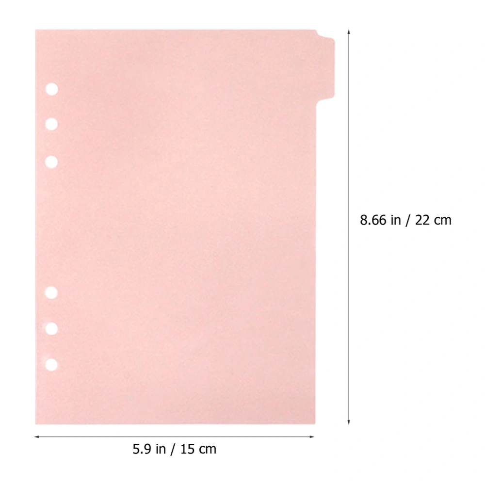 6 Sheets of Notebook Binder Divider 6-hole Loose-leaf Binder Paper Document Index Divider Paper