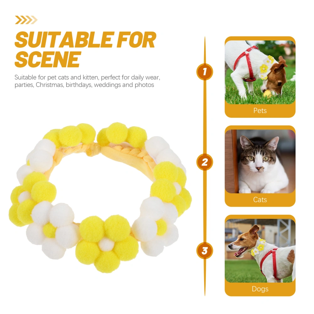 Pom Pom Pet Collar Cat Knitted Collar Woolen Yarn Kitten Collar Puppy Collar