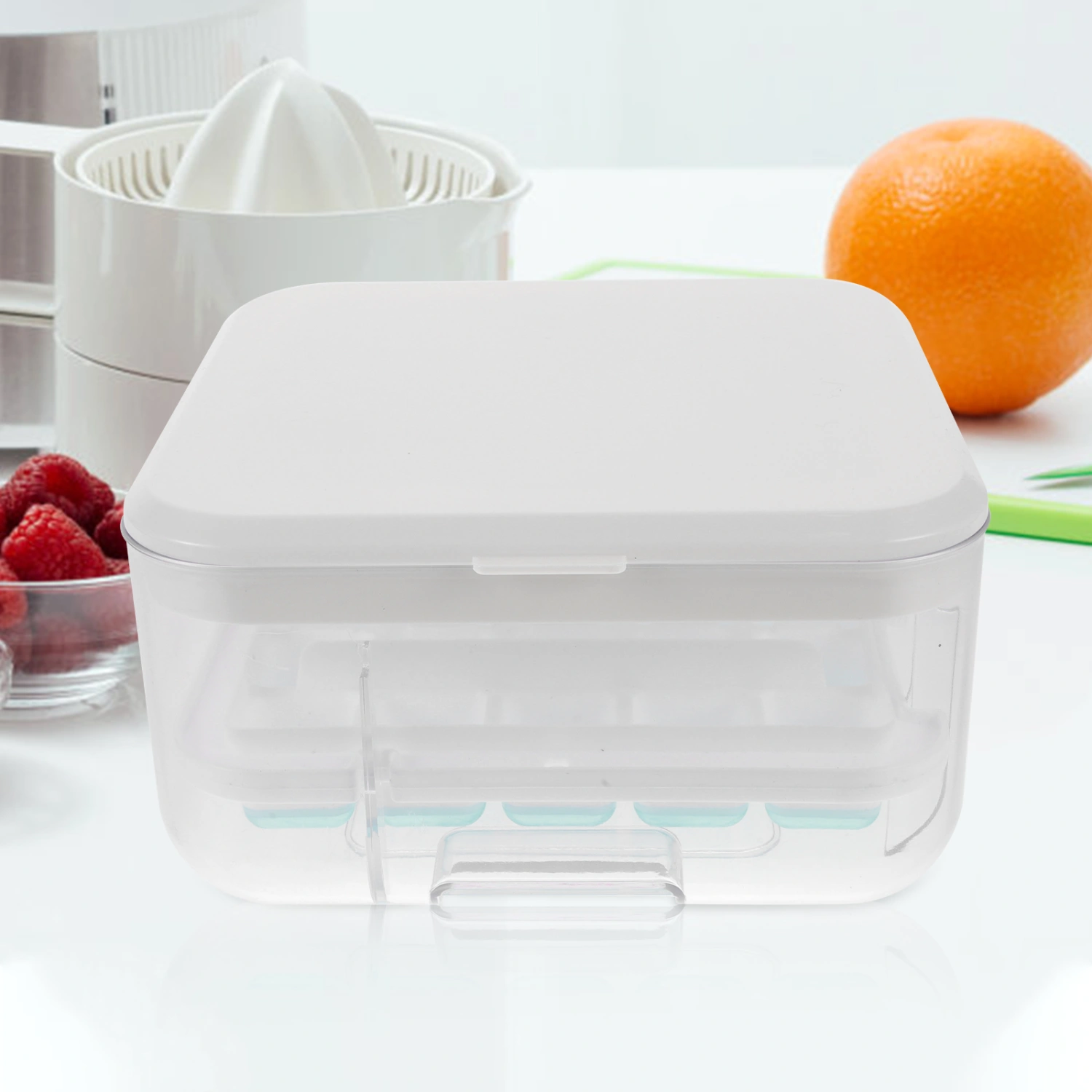 Ice Cube Tray 2-layer Ice Cube Making Mold Multipurpose Ice Cube Storage Box