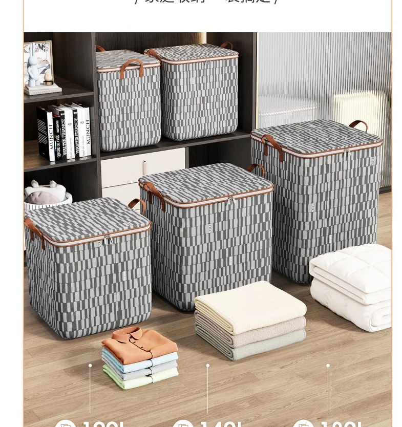 Closet Storage Box Clothes Storage Organizer Foldable Fabric Blanket Storage Bag(100L)