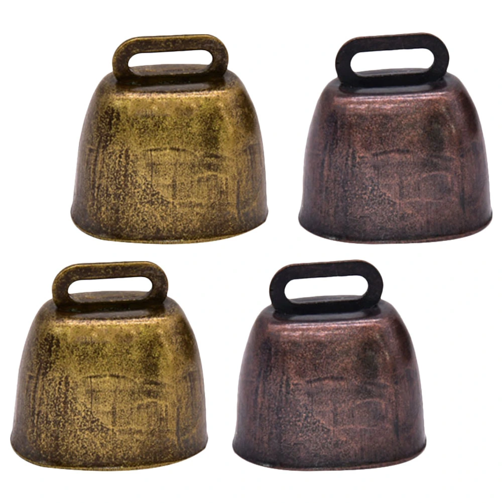 4pcs Metal Cow Bells Loud Calling Bells Farm Cattle Cowbells Animal Anti-lost Accessories