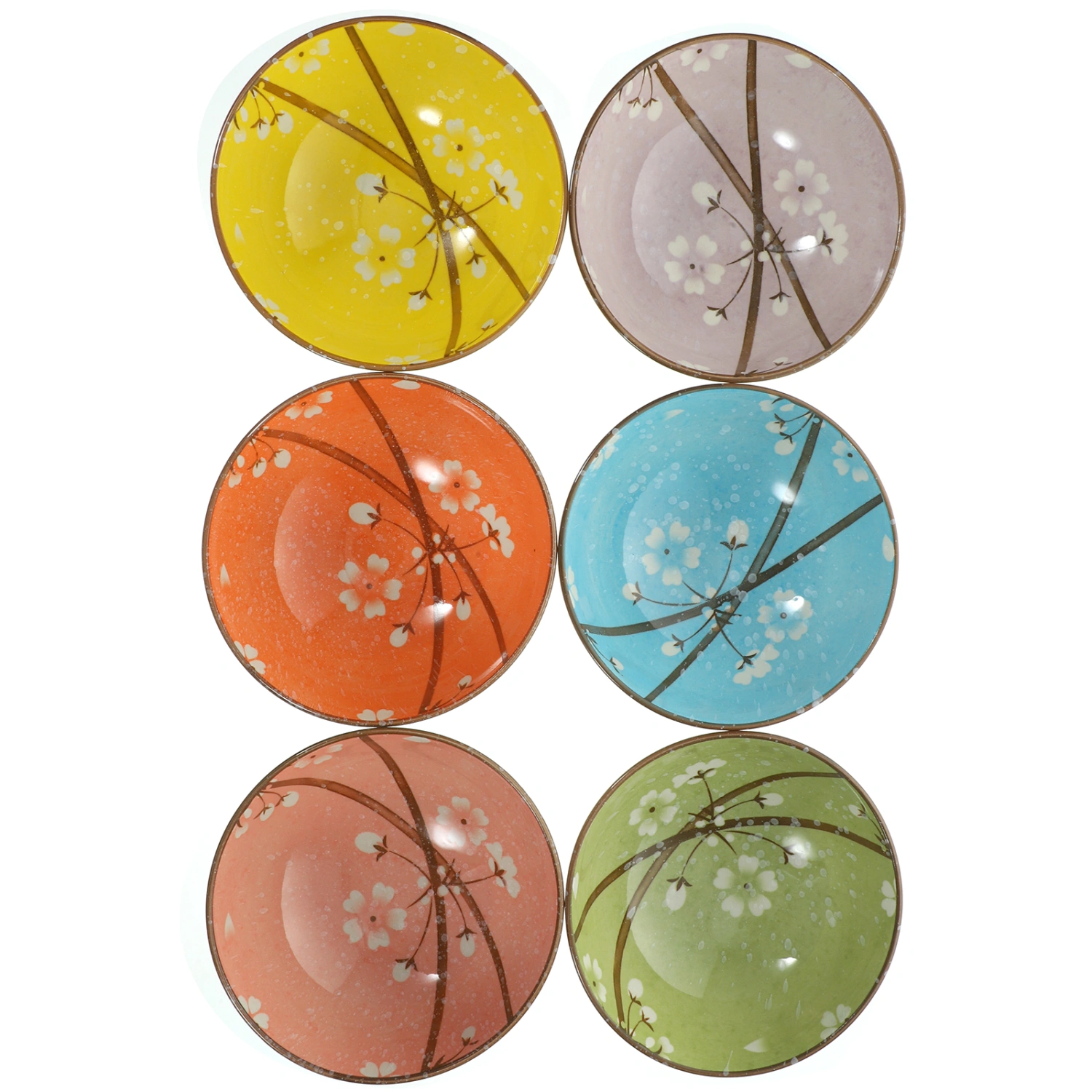 6pcs Ceramic Food Serving Bowl Decorative Rice Bowls Household Fruit Storage Bowls