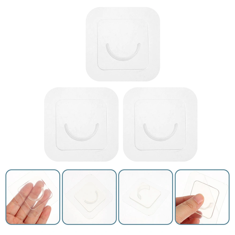 3Pcs Shower Curtain Rod Mount Holders Adhesive Shower Rod Tension Retainers