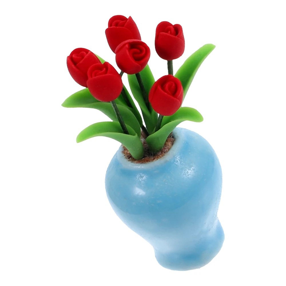 Decorative Flower Model Wear-resistant Doll Flower Vase Desktop Mini House Decor