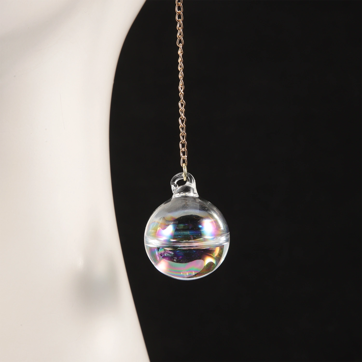 1 Pair Glass Ball Long Chain Drop Earrings Glass Ball Long Chain Earrings Women Earrings