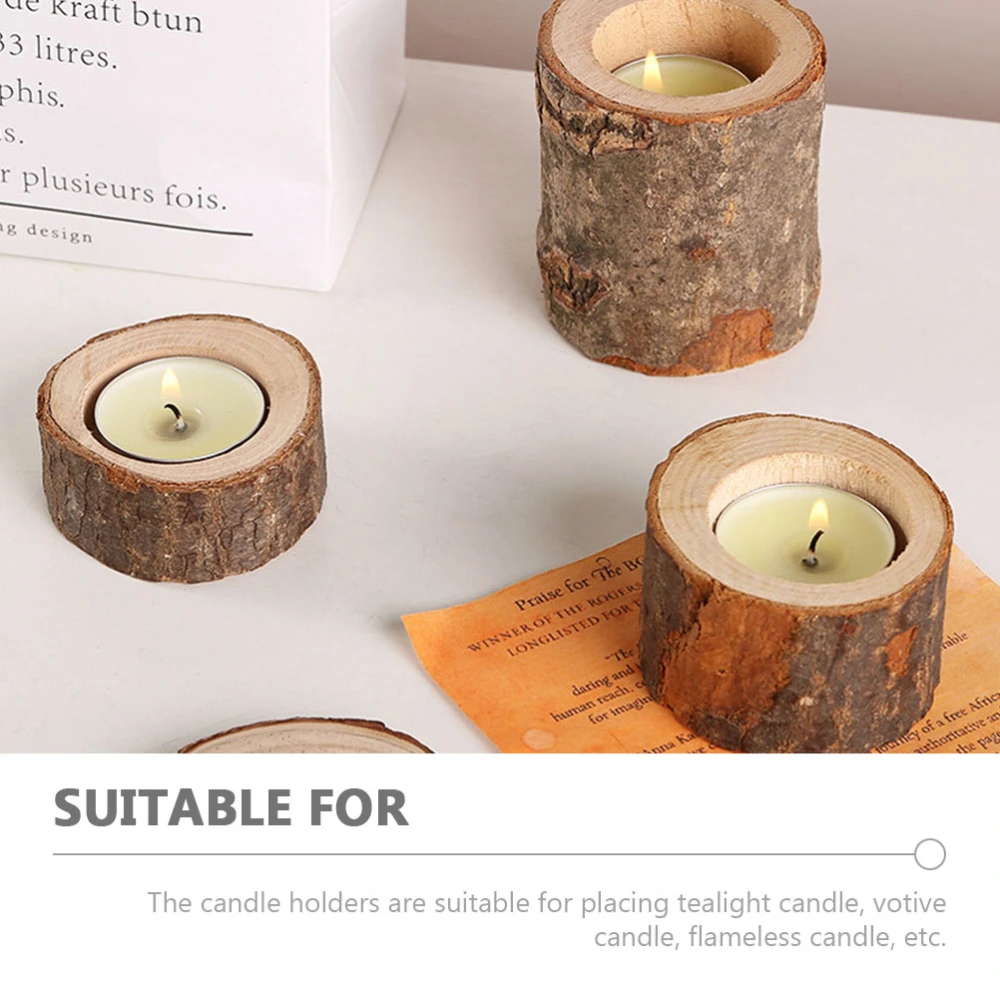 2pcs Wooden Tea Light Candle Holders Wooden Tealight Holder for Wedding Centerpieces for Table