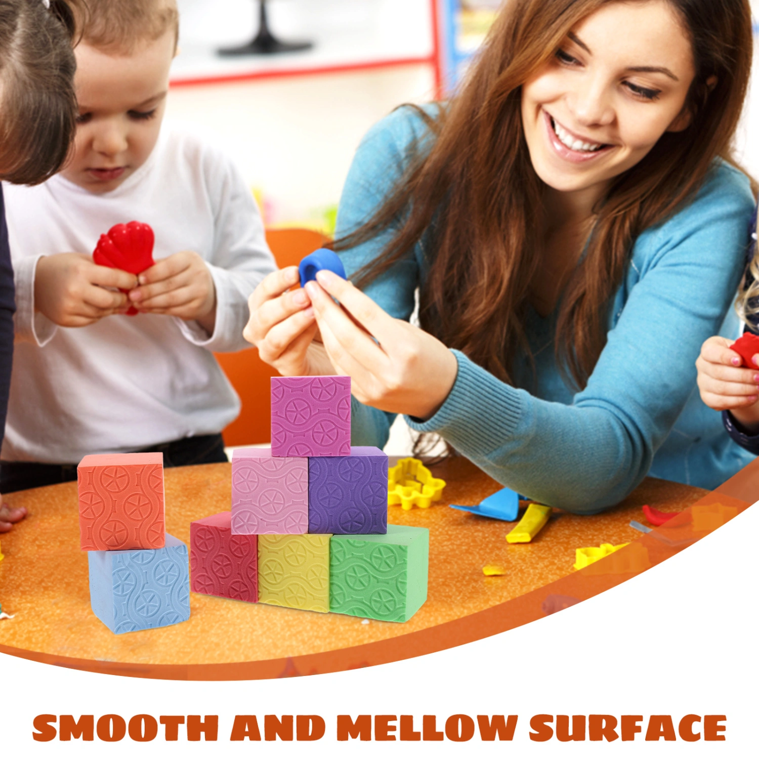 40pcs Educational Foam Cube Blocks Small Building Blocks Foam Building Blocks