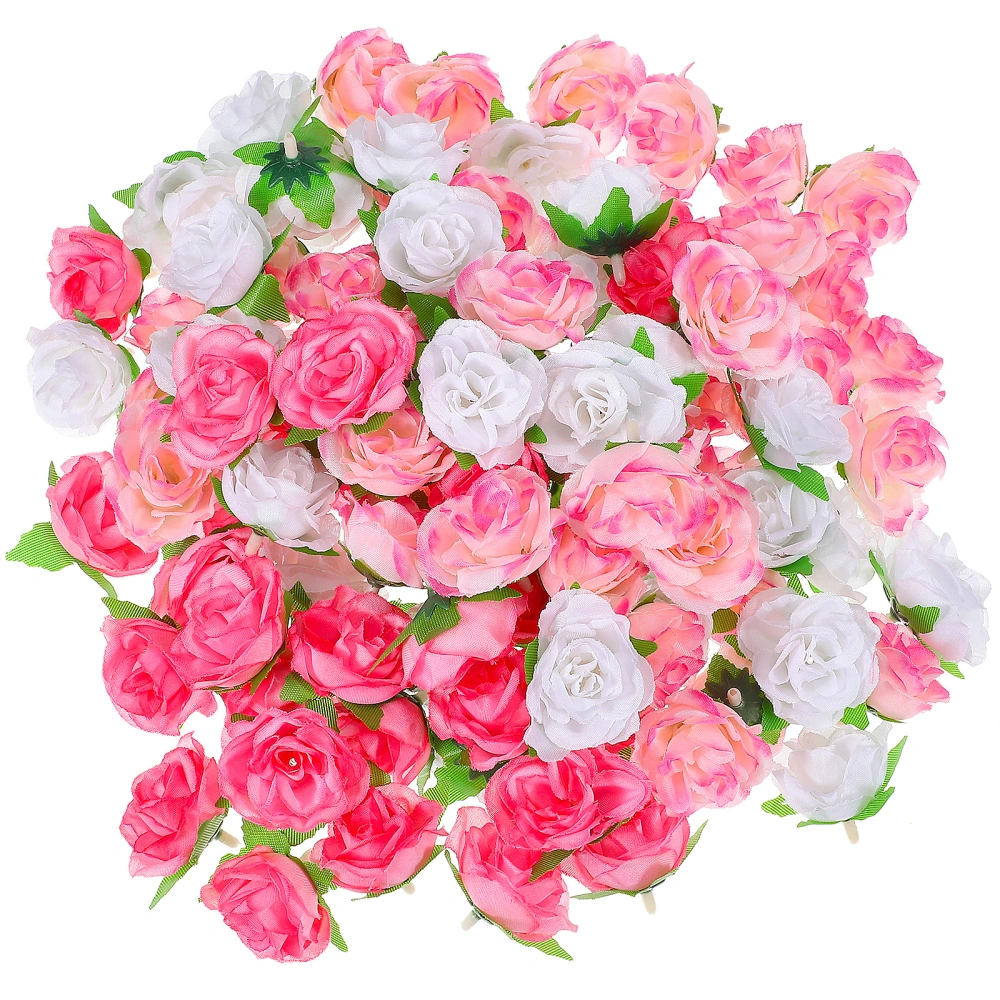 100Pcs/Pack Artificial Flower Heads Rose Flower Heads DIY crafts for Wedding Party Decoration