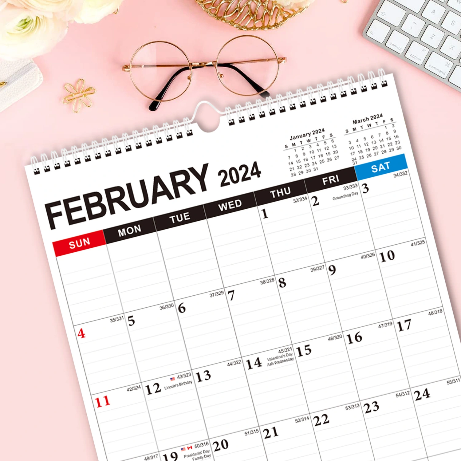 Monthly Calendar Holiday Wall Calendar Appointment Hanging Calendar for Home