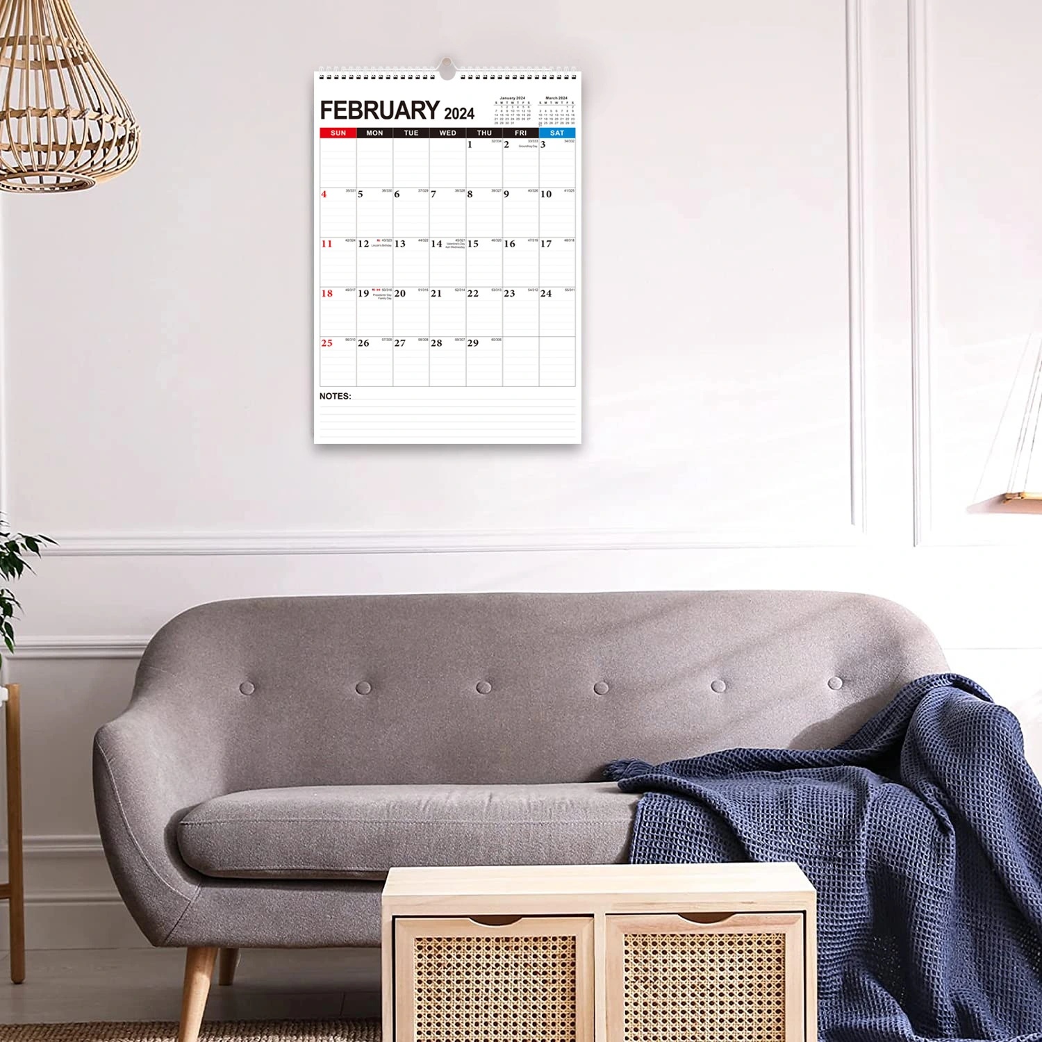 Monthly Calendar Holiday Wall Calendar Appointment Hanging Calendar for Home
