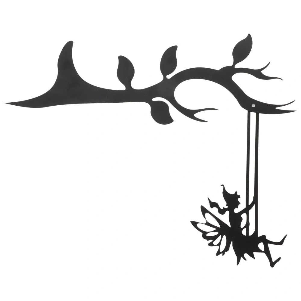 Swing Fairy Branch Metal Wall Art Decor Fairy Silhouette Sculpture Metal Fairy Statue Stake