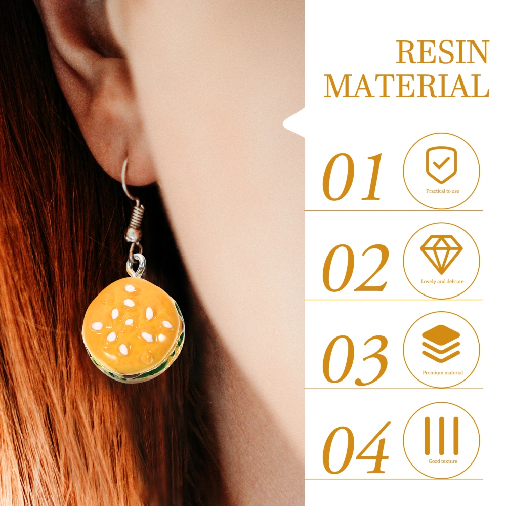 10pcs Fake Hamburger Resin Hamburger Pendant Hamburger Charms Keychain Decor