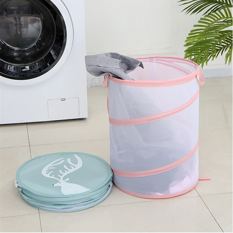 Household Foldable Laundry Hamper Space-saving Clothes Storage Holder Multi-use Toys Sundries Organizer