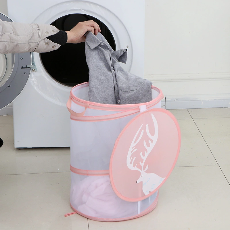 Household Foldable Laundry Hamper Space-saving Clothes Storage Holder Multi-use Toys Sundries Organizer