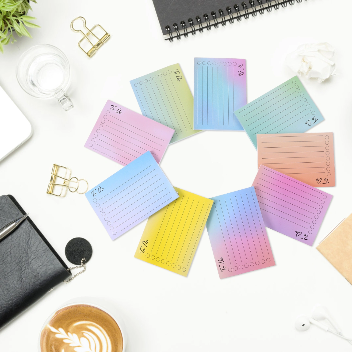 9 Books of Self-stick Memo Note Pads Portable Memo Pads Tearable Memo Stickers