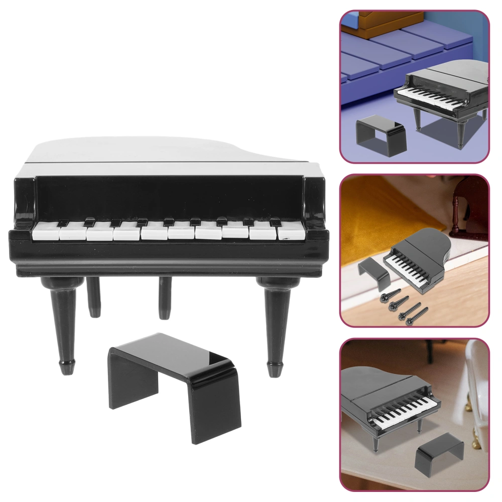 1 Set of Micro Piano Model Miniature House Piano Photo Prop Mini House Accessories