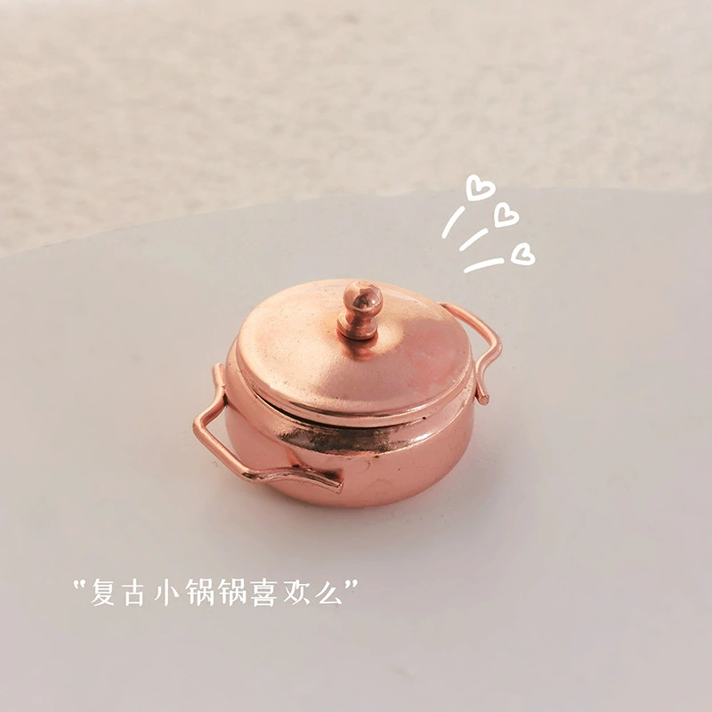 3pcs Doll House Pot Mini Stew Pot Model  Miniature Pot Pan Kitchen Food Cookware Doll House Accessories