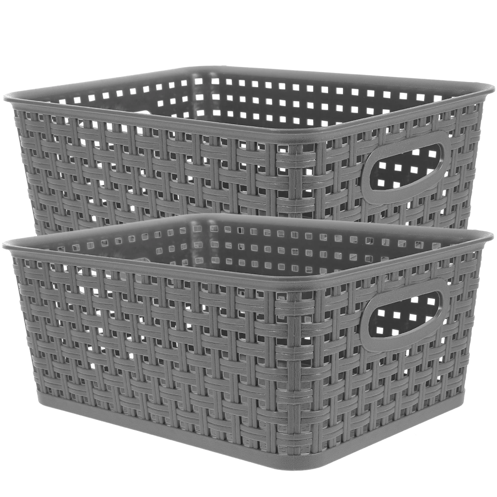 2pcs Hollow Storage Container Household Woven Storage Organizer Kitchen Sundries Holder