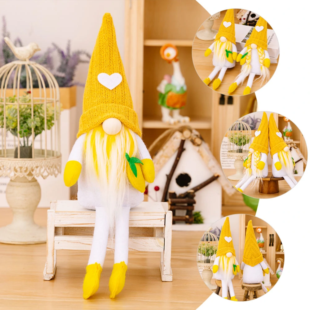 Summer Gnome Decoration Adorable Summer Lemon Gnome Doll Farmhouse Tiered Tray Decor