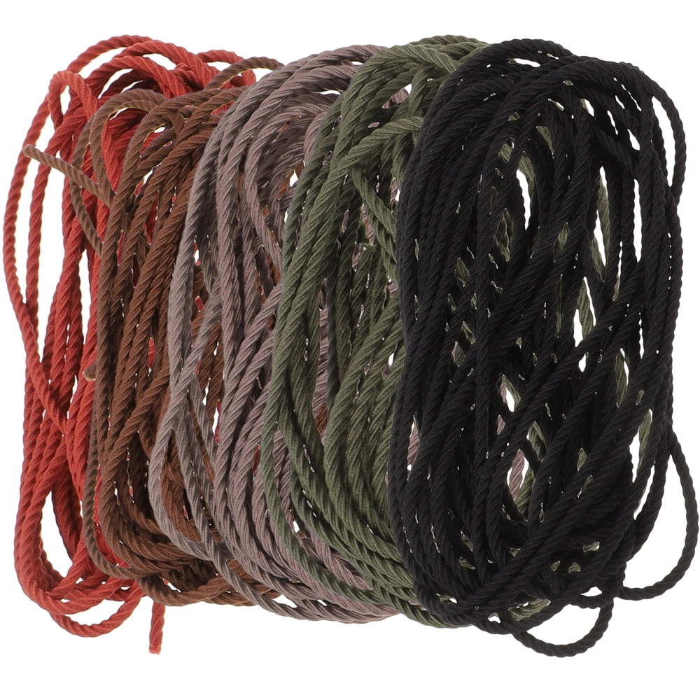 5pcs Elastic Cord Elastic Hair Ties DIY String Jewelry Cord Beading Thread Bracelet Rope 5M