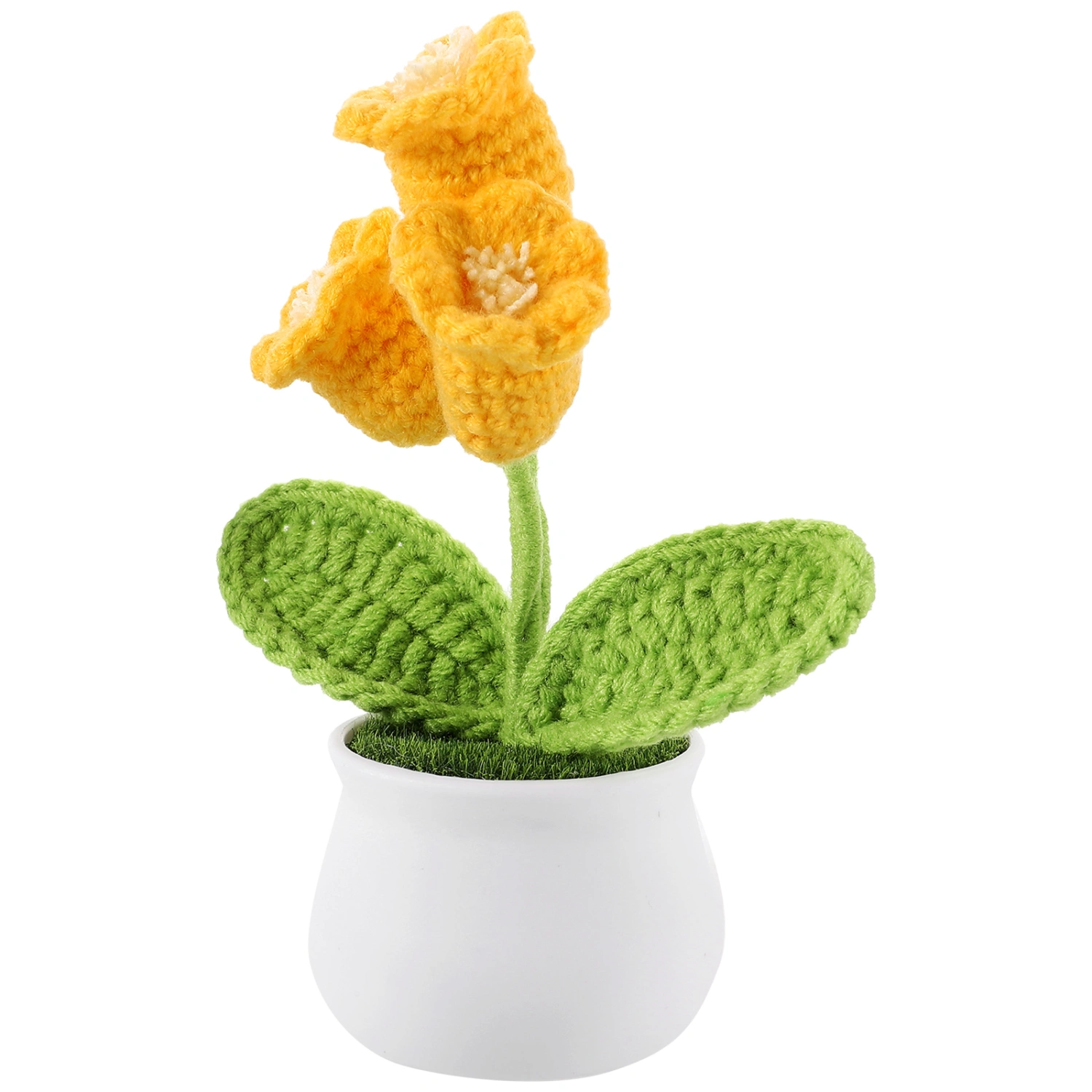 Crochet Artificial Flower Crochet Convallaria Desk Home Decoration Car Dashboard Decor