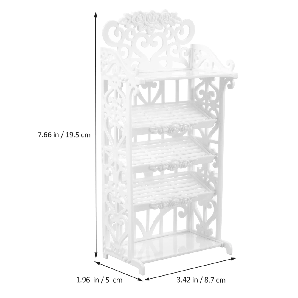 1 Set of Mini House Shoe Rack Model Miniature Plastic Shoe Rack Doll Furniture Model with Shoes