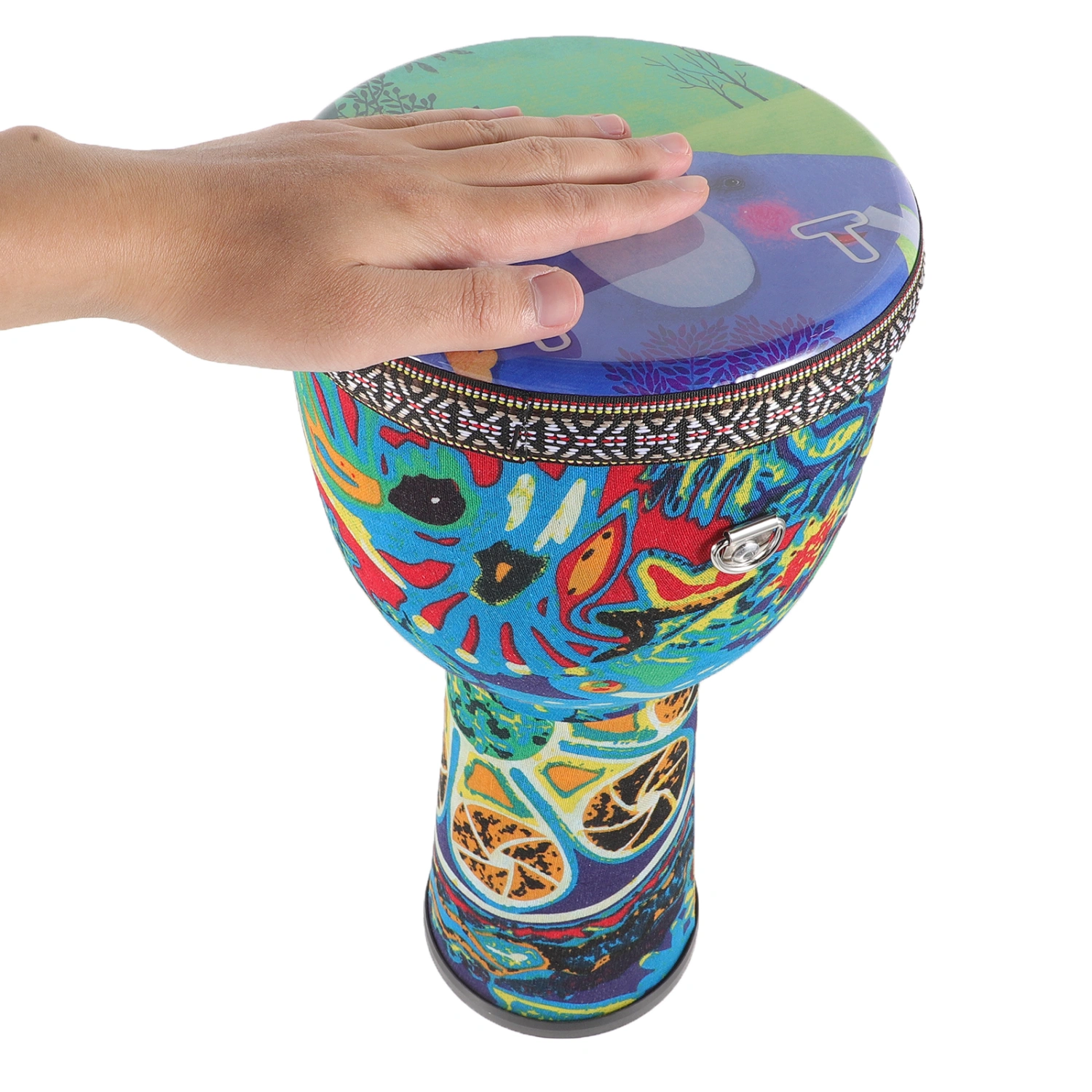 African Djembe Hand Drum Percussion Drum Painted Pattern Hand Drum for Performance