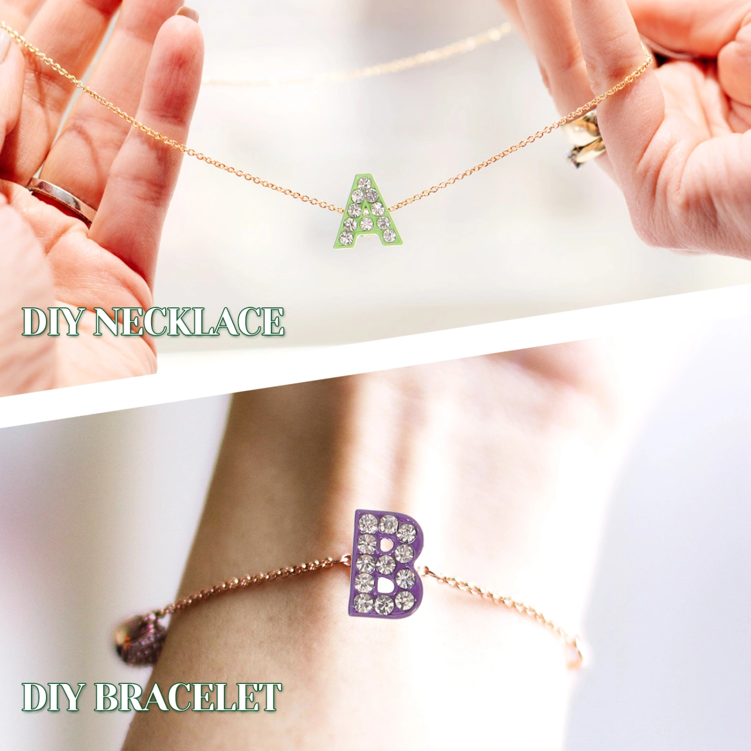 26Pcs Letter Charms Rhinestone Letter Charms Necklace Charms Letters for Crafts Bracelet Charms