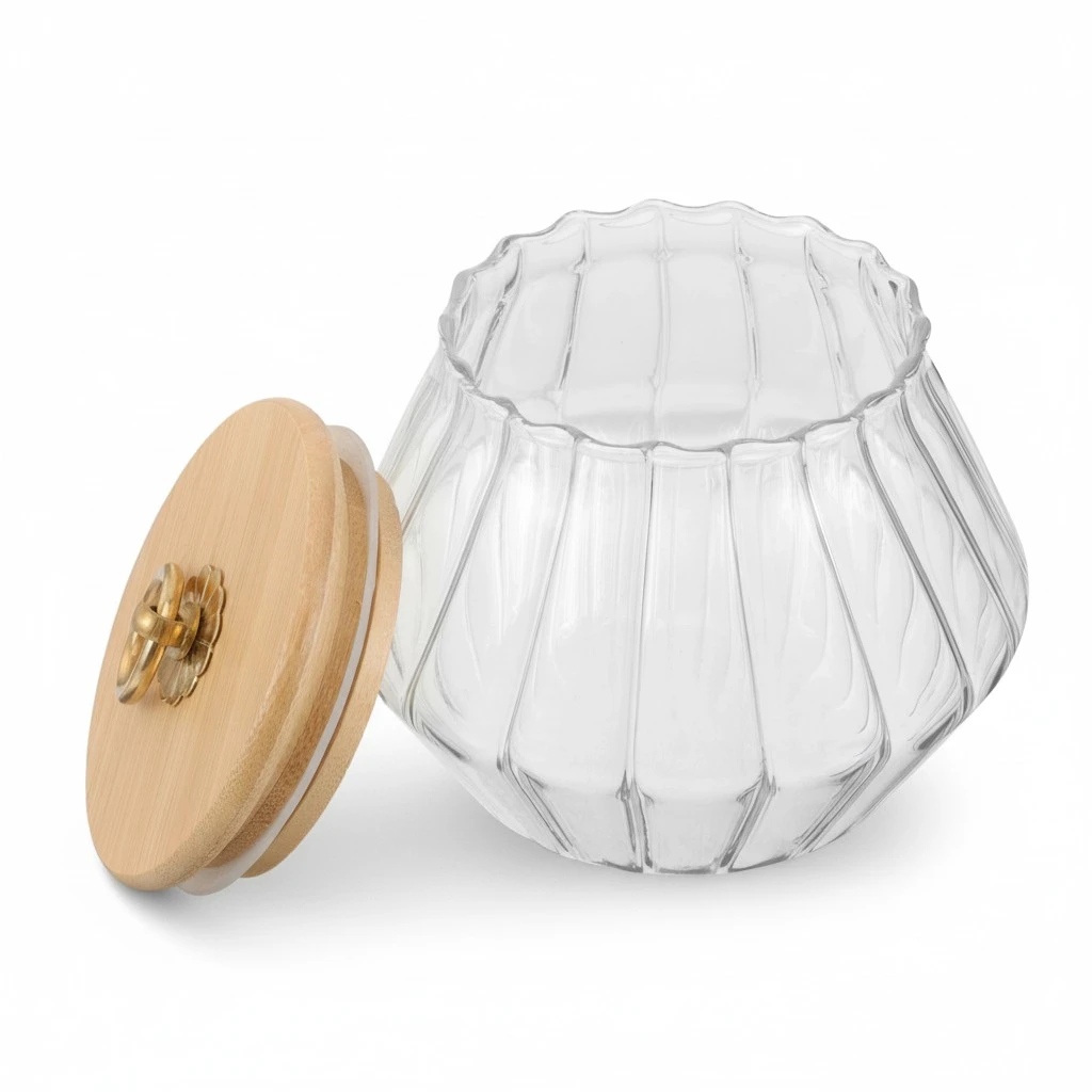 Glass Laundry Powder Canister Glass Detergent Holder Lidded Canister for Laundry Condensate Bead