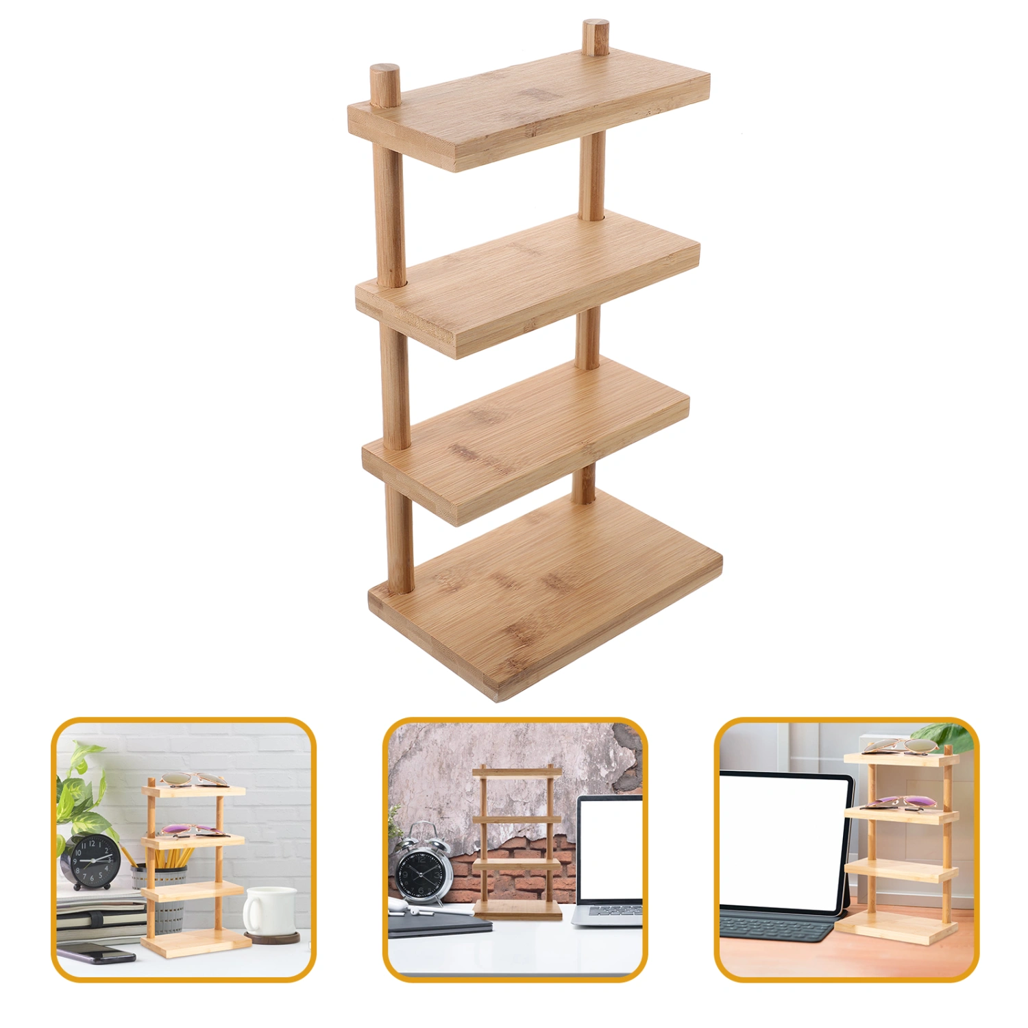 Sunglasses Display Rack Bamboo Glasses Display Stand Holder Glasses Phone Organizer