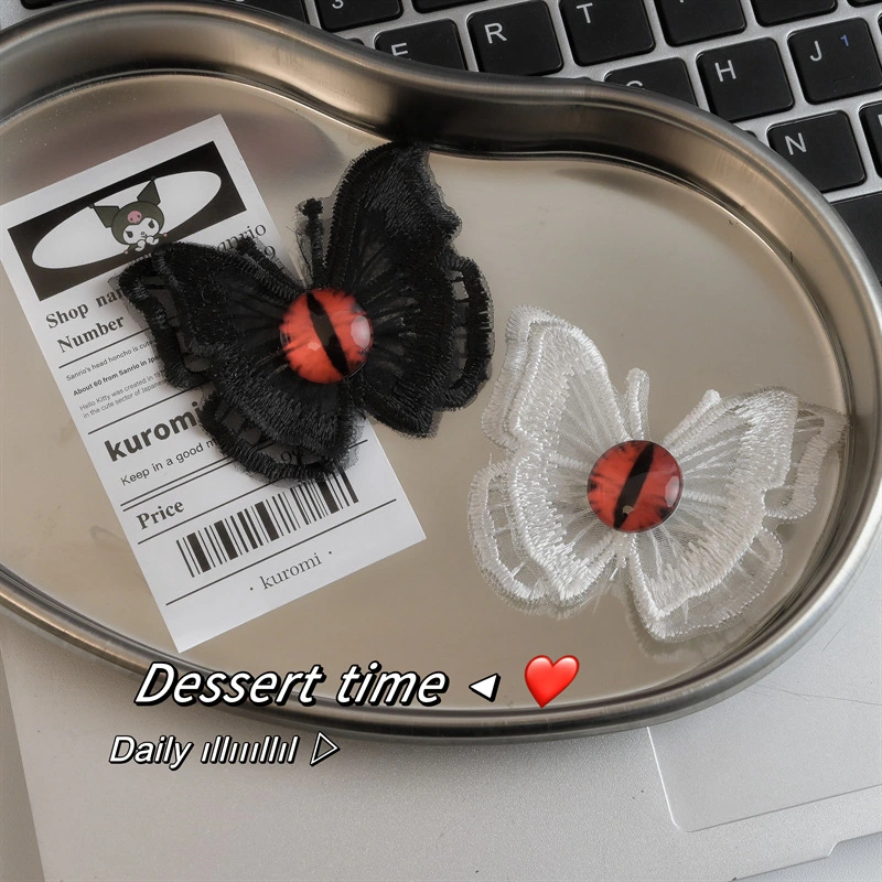 2 pcs Punk Hair Clips Gothic Hair Clips Eyeball Butterfly Hair Clips Decorative Hair Clips