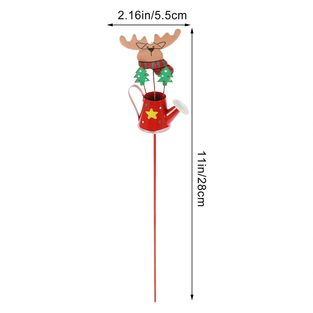 Christmas Metal Stake for Garden Flower Pot Metal Stake Christmas Style Kettle Stake Xmas Planter Lawn Decoration