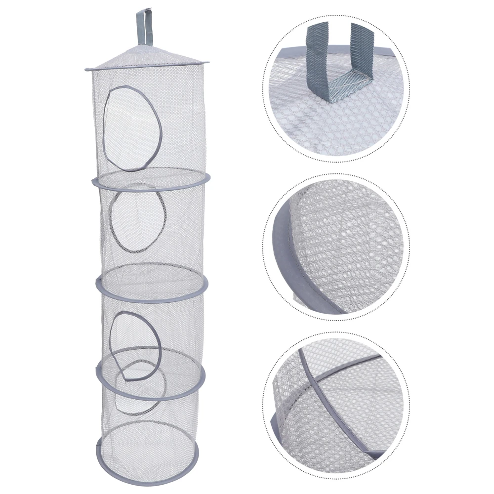 Multi-functional Hanging Net Organizer Plush Toys Storage Net Multi-layer Underwear Drying Netting