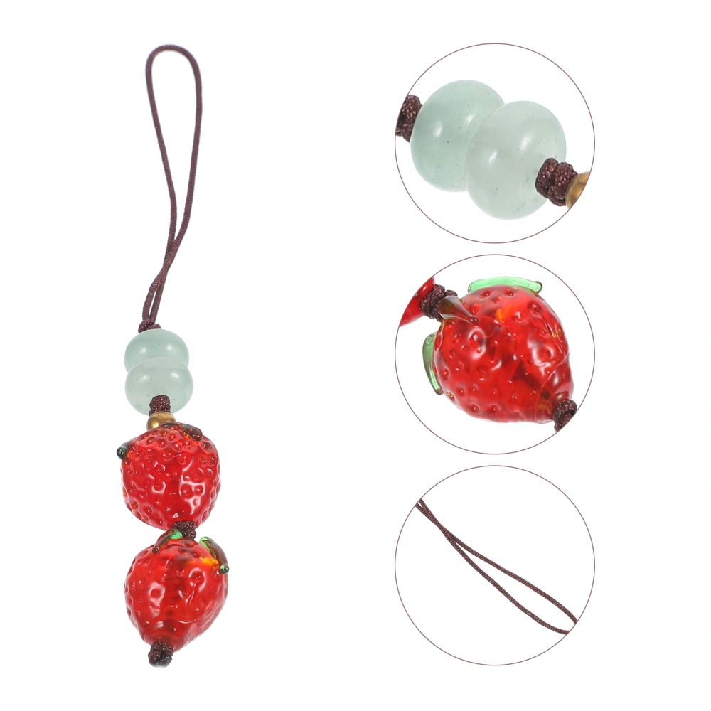 Phone Charm Strawberry Pendant Beaded Phone Chain Cellphone Lanyard Strap Charm