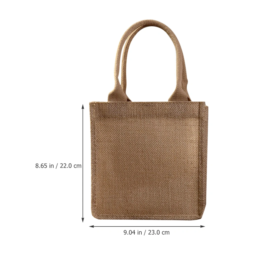 Jute Burlap Tote Jute Tote Bag Reusable Burlap Bag with Handles for Wedding Shopping