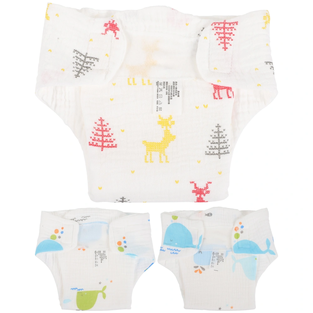 3Pcs Baby Cloth Diaper Baby Reusable Diaper Cartoon Infant Diaper Adorable Infant Cloth Diaper