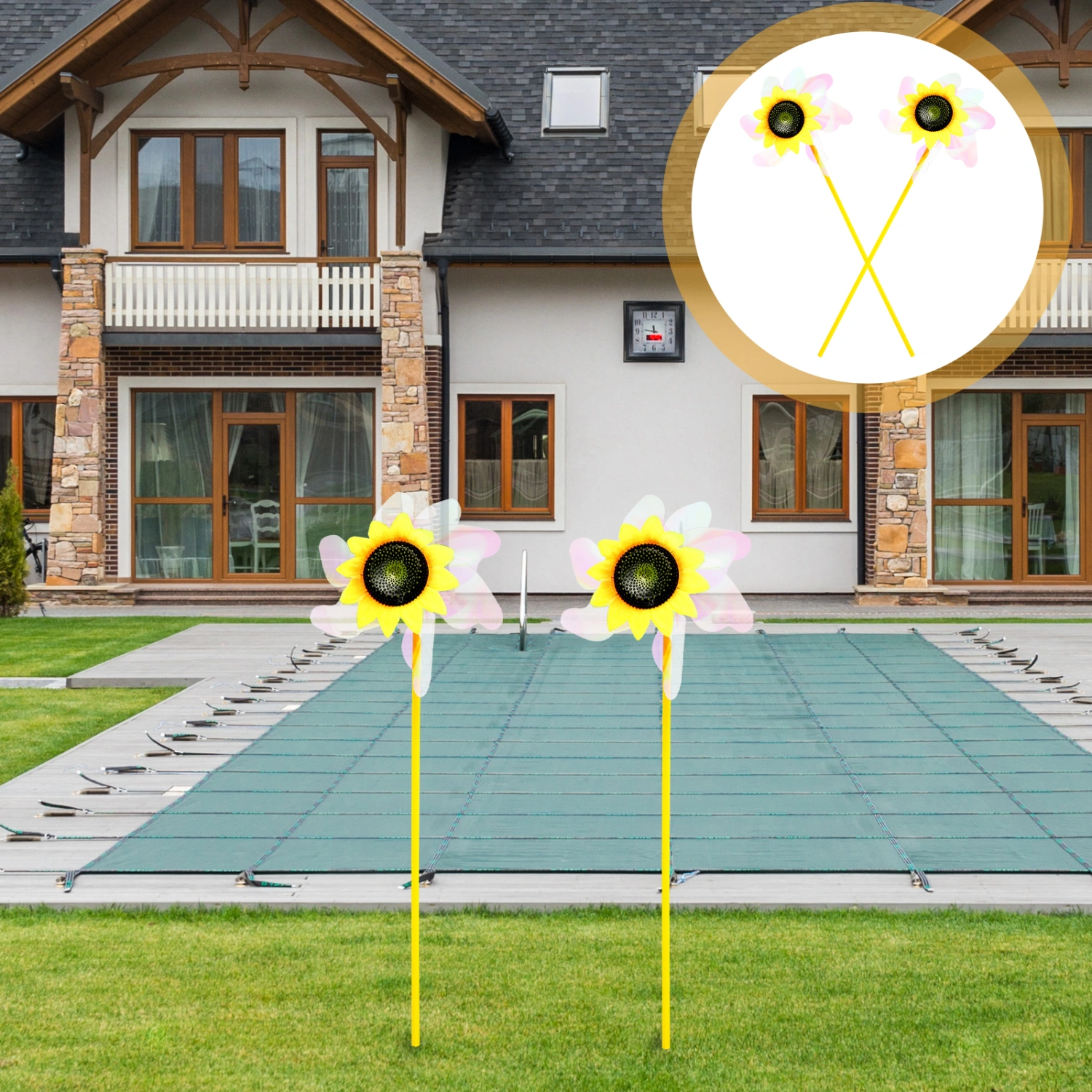 2Pcs Garden Wind Spinners Rotation Windmill Decors Decorative Pinwheel Decors Outdoor Windmills