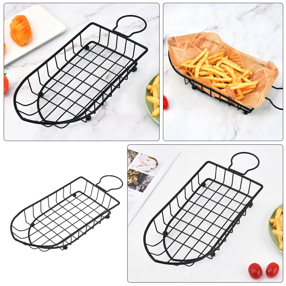 French Fries Basket Household Bread Basket Boat-shaped Fruit Basket French Fries Iron Basket