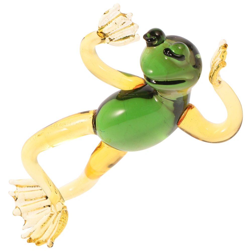 Frog Statue Desktop Decorative Frog Ornament Model Crystal Frog Decoration