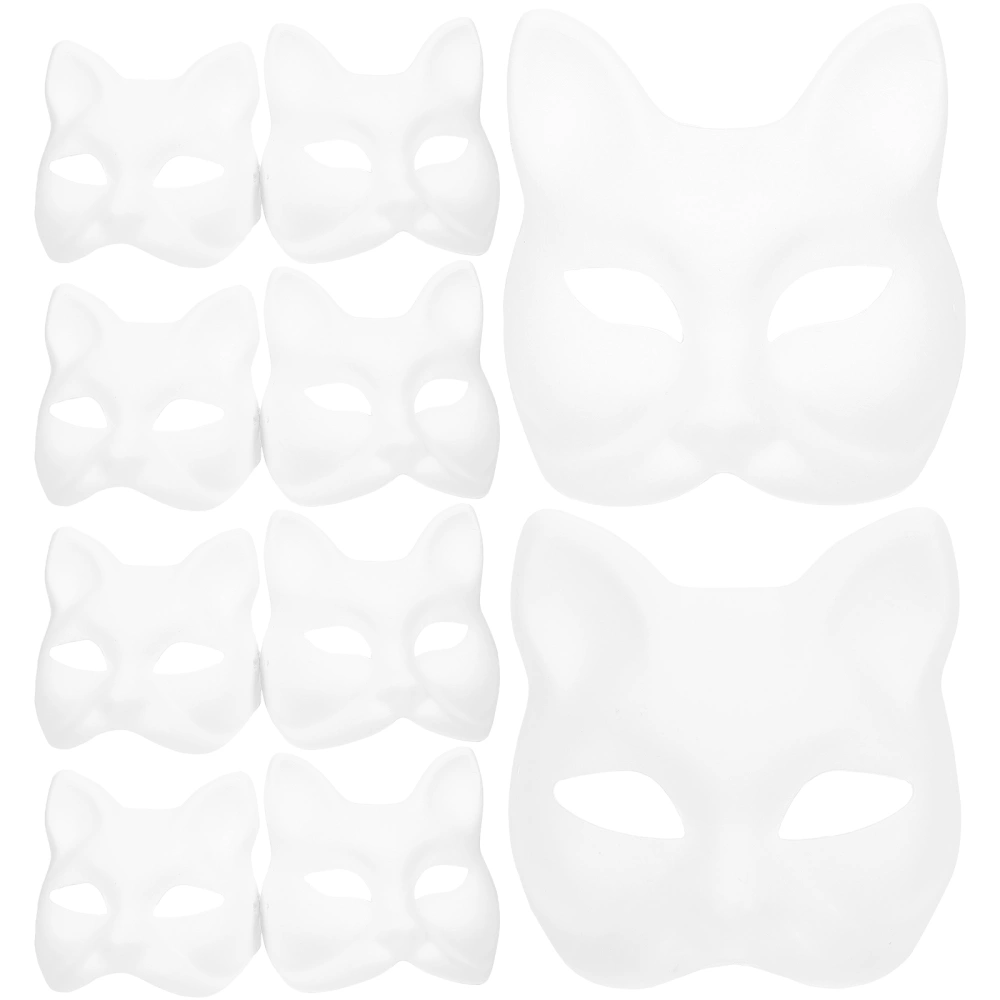 10Pcs Party Blank Mask Animal Cosplay Mask DIY Mask Unpainted Blank Mask Masquerade Mask