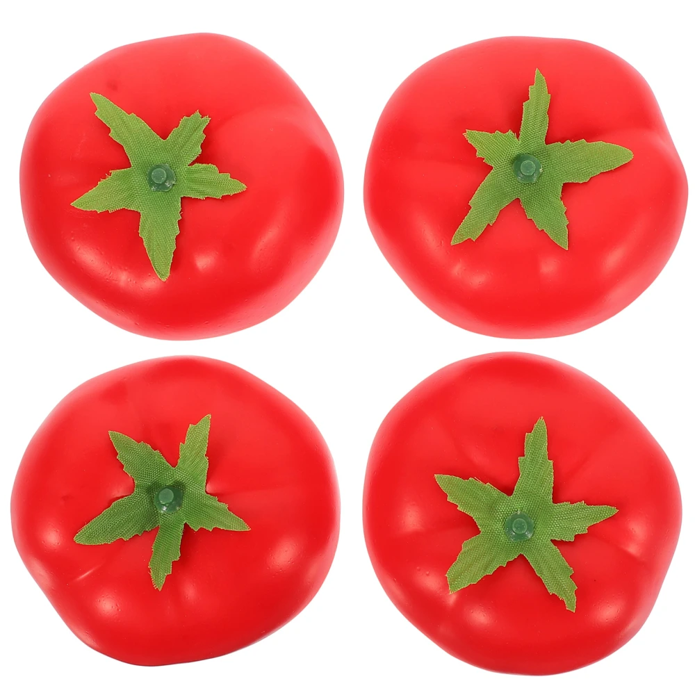 4pcs Artificial Tomato Lifelike Fake Tomato Foam Tomato Decorations Artificial Vegetables