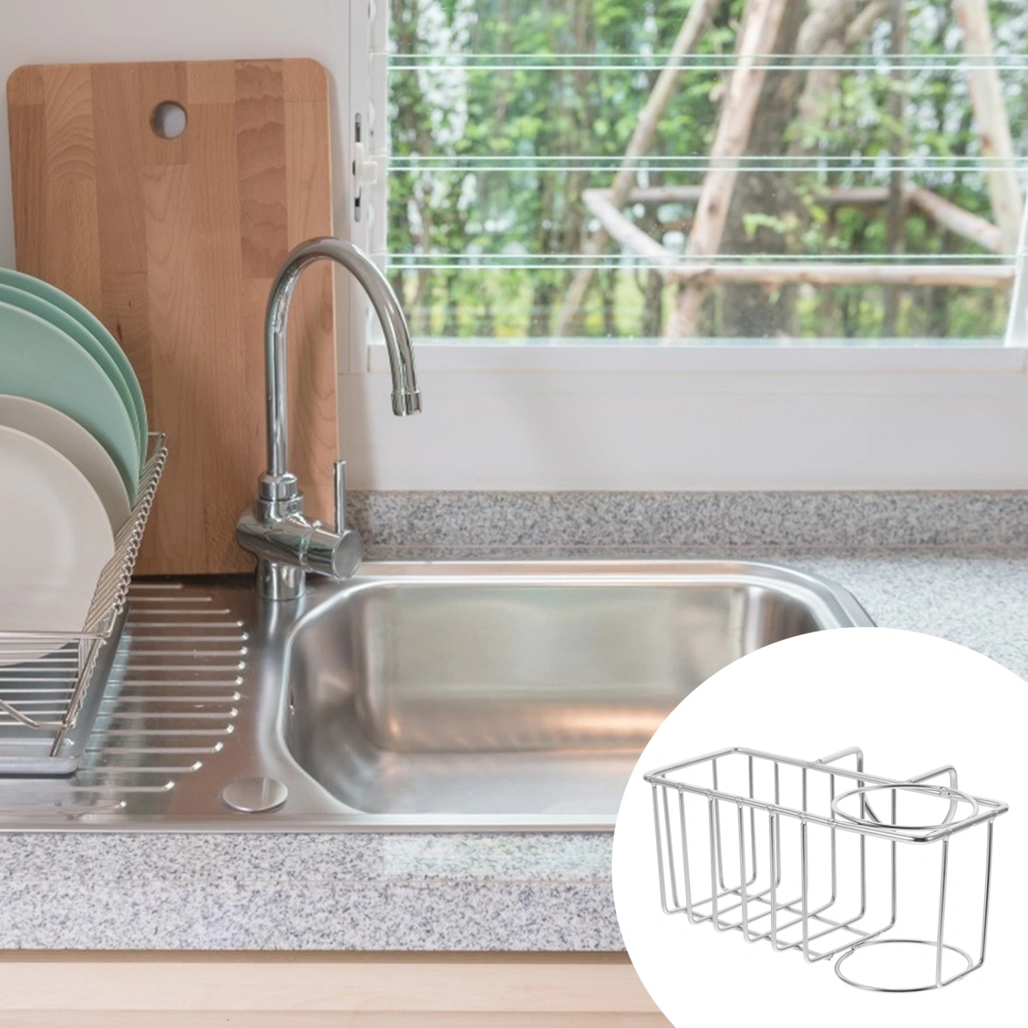 Sponge Holder for Kitchen Sink Stainless Steel Rag Caddy Sink Sponge Holder Kitchen Supply