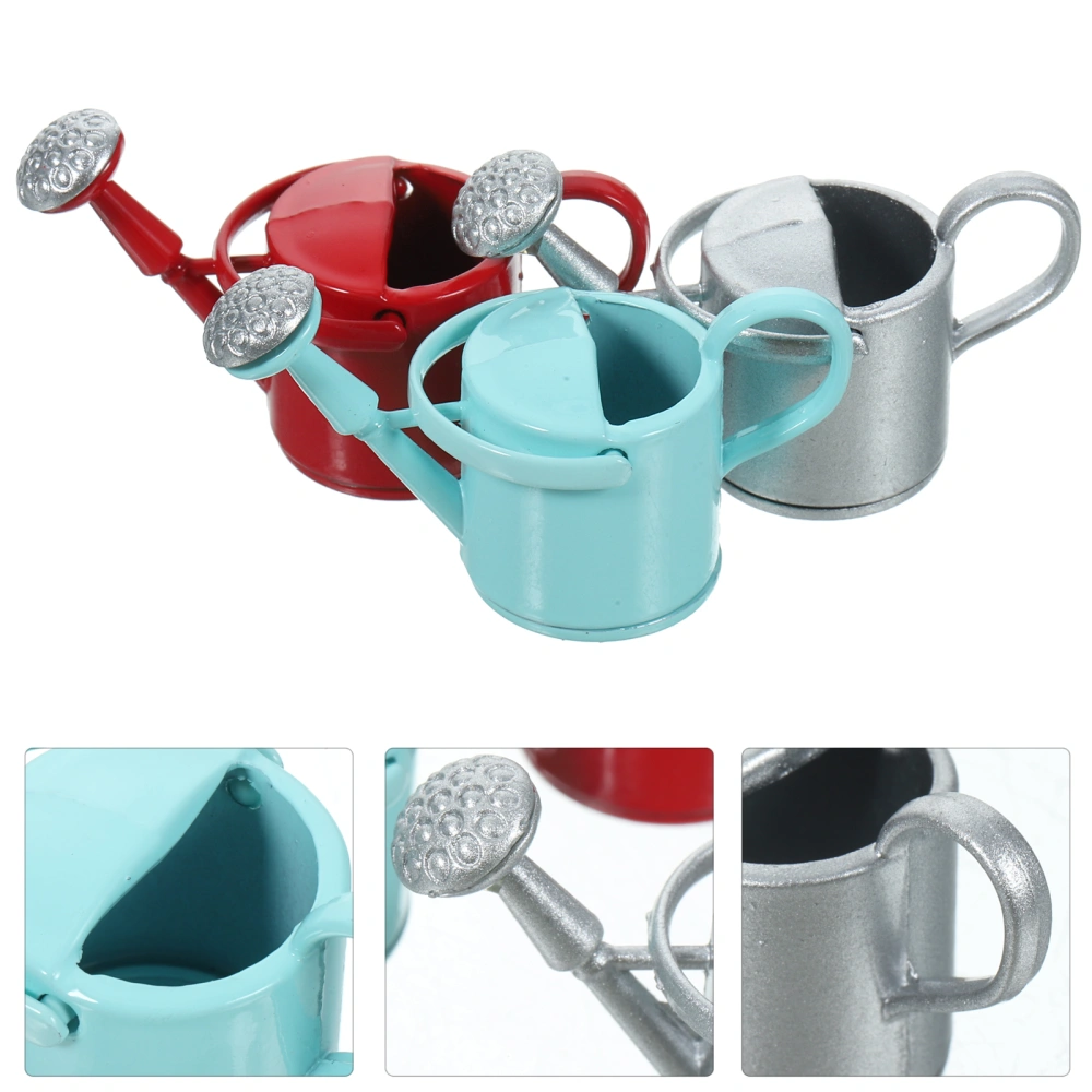 3Pcs Miniature Kettle Model Handheld Watering Pots Household Mini House Decors