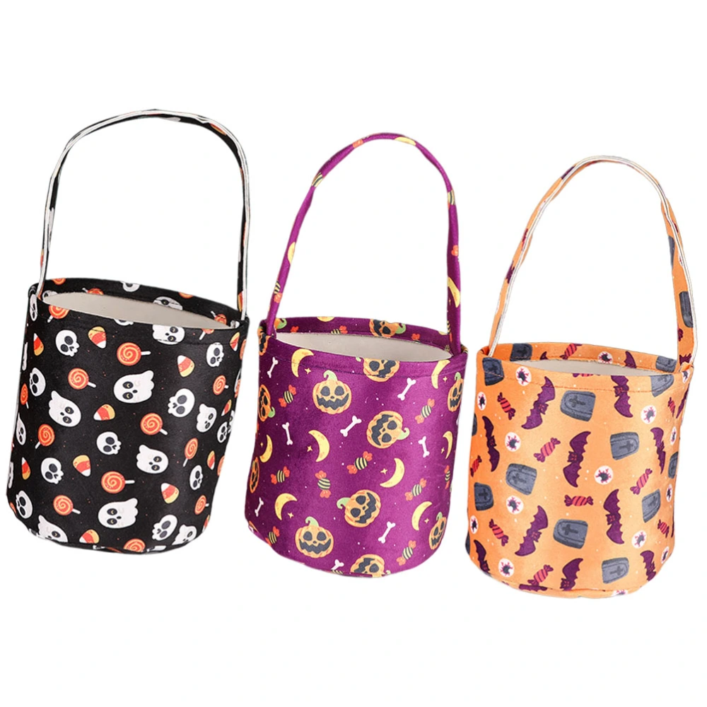 3pcs Halloween Party Handheld Bag Candy Pouch Holiday Candy Bag Treat Storage Bags